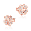 Leaf Clover Shaped CZ Silver Stud Earring STS-5159